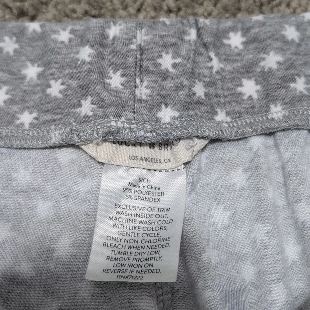 Lucky Brand Pajama Pants Gray Star‎ Patterned Loungewear SO SOFT Size Small - Picture 4 of 9